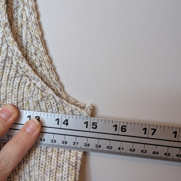 LOFT Beige Cream Multitone Knit Sleeveless Top Women Small *flaw - Picture 8 of 8